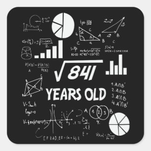 29th Birthday Square Root Math 29 Years Old Bday Sticker