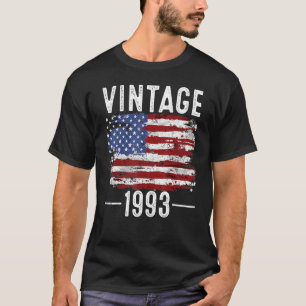 29th Birthday Usa Flag Vintage American Flag 1993 T-Shirt