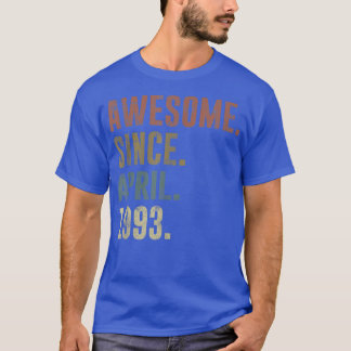 29th Birthday Vintage Awesome Since April 1993  T-Shirt