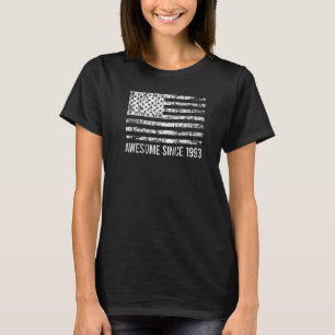 29th Birthday Vintage Usa Flag Awesome Since 1993 T-Shirt