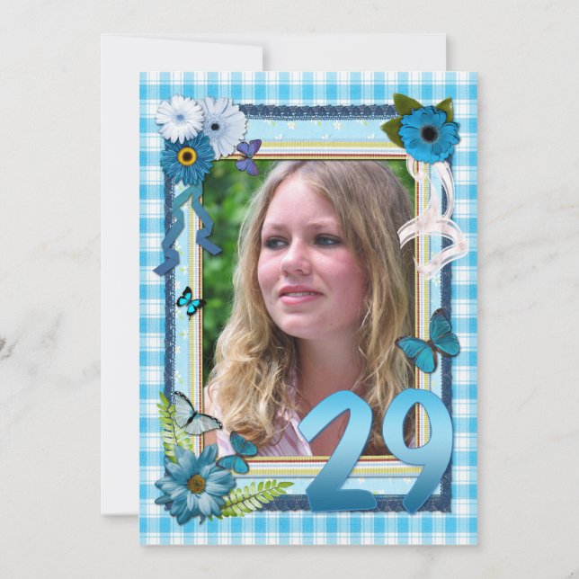 29th Photo birthday party invitation (Front)