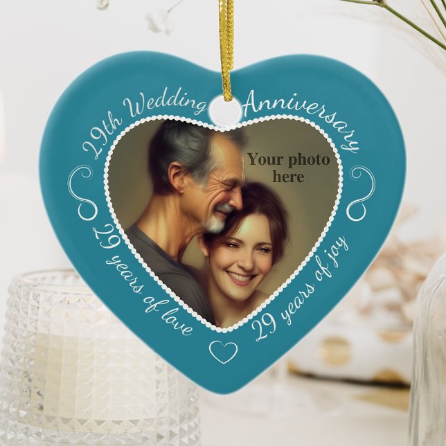 29th Wedding Anniversary Photo Ceramic Tree Decoration (Creator Uploaded)
