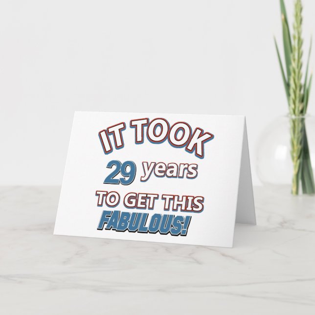 29th year birthday designs card (Front)