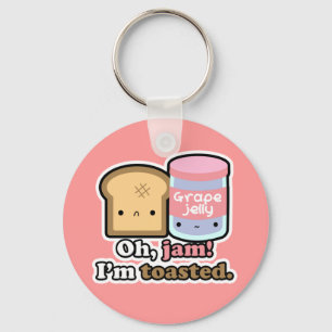 2 1/4" Oh, jam! I'm toasted. (Pink) Key Chain