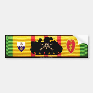 2/22nd Inf, 25th Inf Div Track & Insignia VSM Bumper Sticker