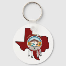 2.25" Basic Round Tribal Shield/Texas Key Chain