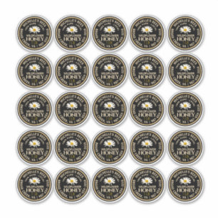 2.25" Honey Mason Jar Lid Label Waterproof Daisy