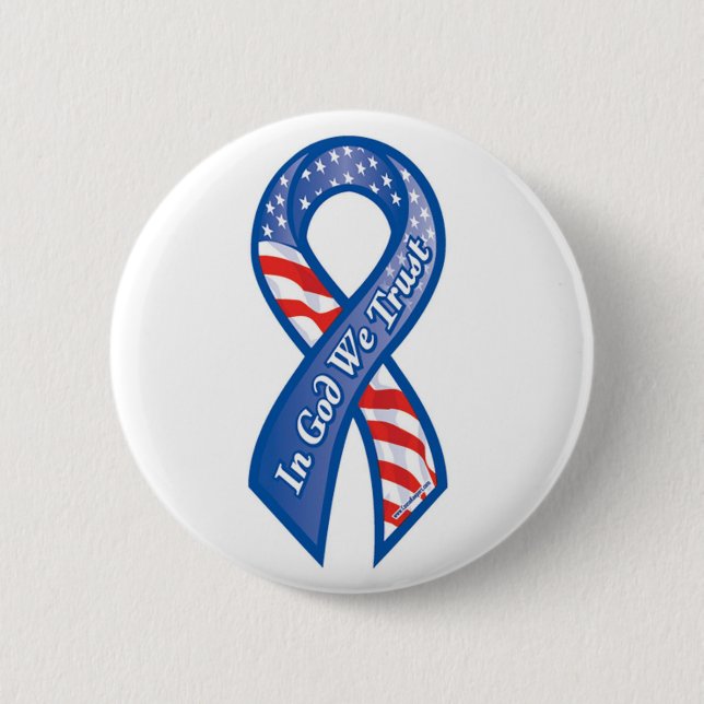 2.25 Inch In God We Trust Patriotic Button (Front)