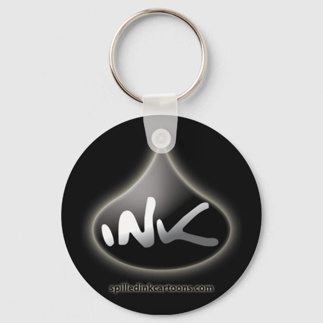 2.25" Ink Drop Key Chain - Black (Front)