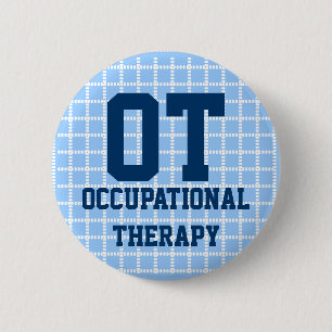 2.25" occupational therapy button - blue & white
