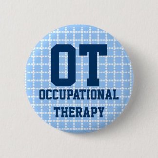 2.25" occupational therapy button - blue & white