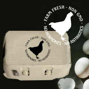 2”--2.5” Egg carton FRESH -NON GMO - no hormones  Rubber Stamp