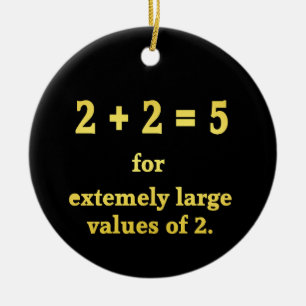 2 + 2 = 5 Funny Math Joke Ceramic Tree Decoration
