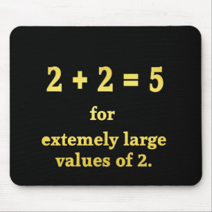 2 + 2 = 5  Funny Math Joke Mouse Mat