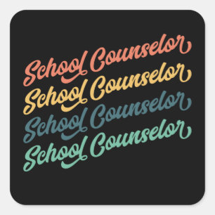2/2- Back To School Vintage School Counsellors Square Sticker