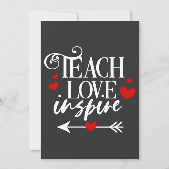 2/2 Teach Love Inspire Shirt kindergarten teachers Invitation (Front)