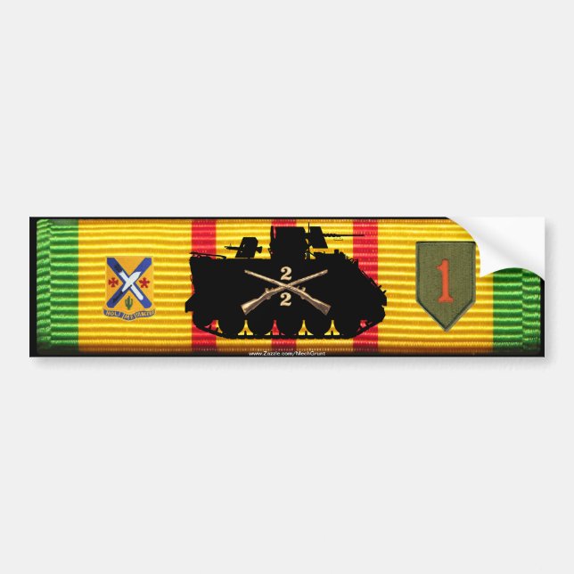 2/2nd Inf Track & Insignia VSM Bumper Sticker (Front)