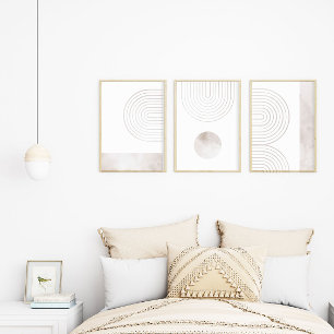 2/3 Neutral Mid Century Minimal Wall Art Print