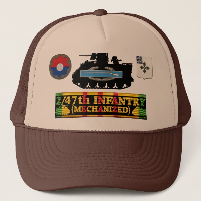 2/47th Inf. (Mech) M113, CIB & Insignia Hat (Front)