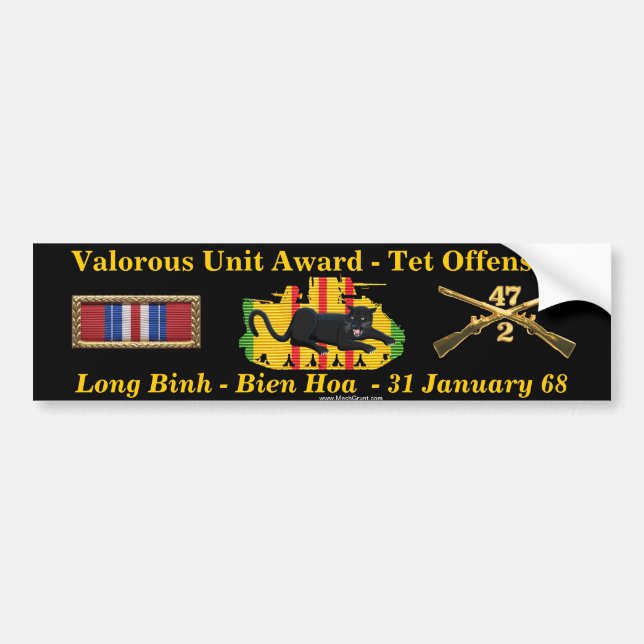2/47th Valorous Unit - Tet Offensive 1968 Bumper Sticker (Front)
