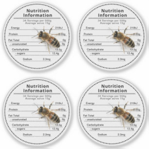 2.5" Clear Australian Honey Nutrition with Bee