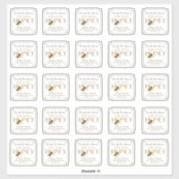 2.5" Flying Bee Metallic Gold Honey fancy border