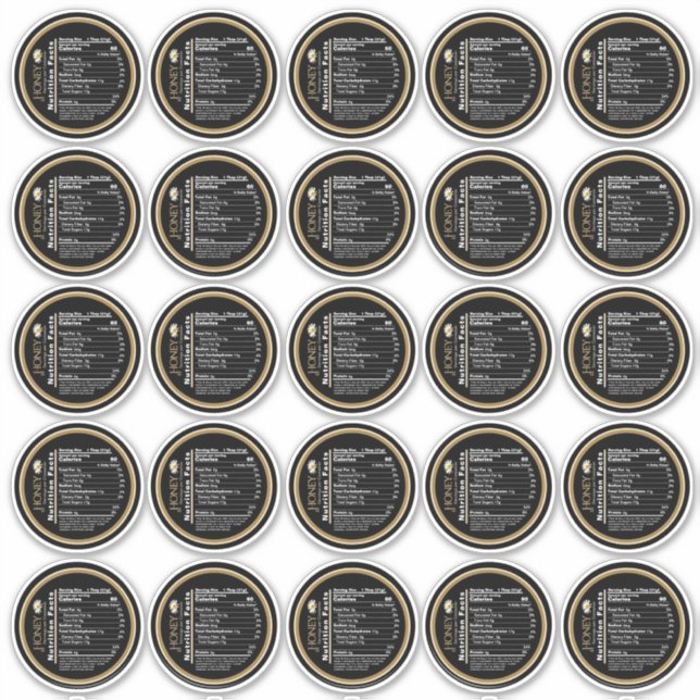 2.5" Honey Nutrition Facts Wildflower Black Daisy (Front)