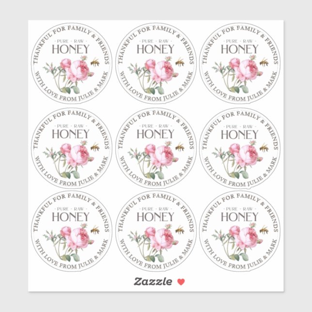 2.5" Honey Thankful for Family and Friends Rose (Sheet)