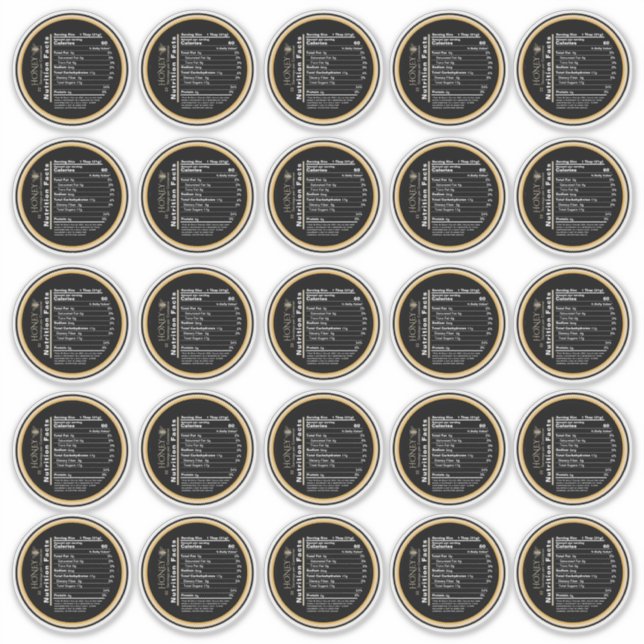 2.5" Manuka Honey Black Gold Honey Nutrition Facts (Front)
