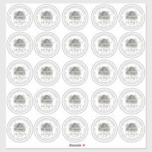 2.5" Wide Mouth Mason Honey Jar Lid Label