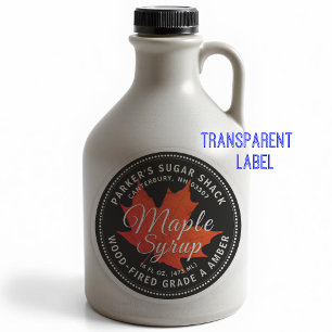 2.5" Wood-fired Maple Syrup Label Red Maple Leaf