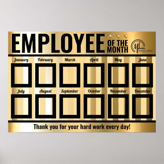 2.5x3in photo employee of the month recognition poster (Front)