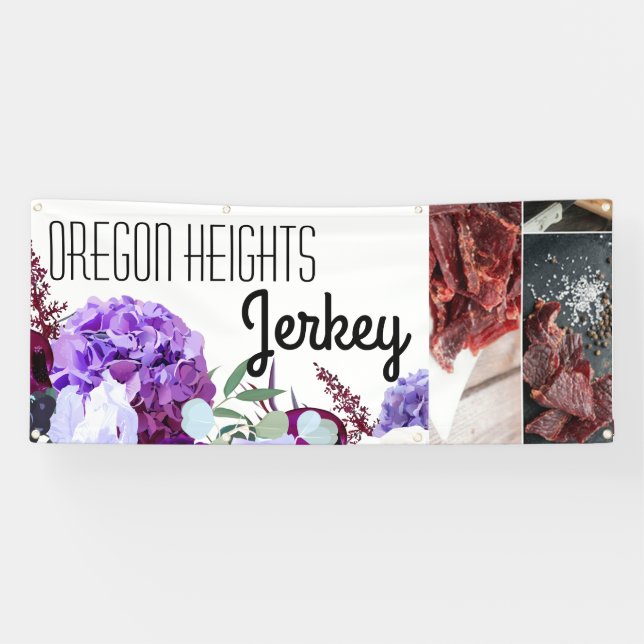 2.5'x6' Business Announcement Lavender Hibiscus on Banner (Horizontal)