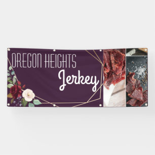 2.5'x6' Business Announcement Plum Purple Roses Go Banner