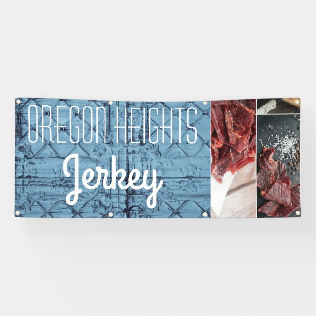 2.5'x6' Business Announcement Rustic Tin Panel Cei Banner (Horizontal)