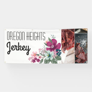 2.5'x6' Business Announcement Tropical Flowers on Banner