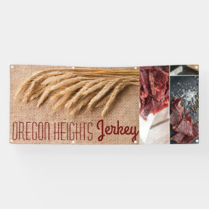 2.5'x6' Business Announcement Wheat on Burlap Sack Banner