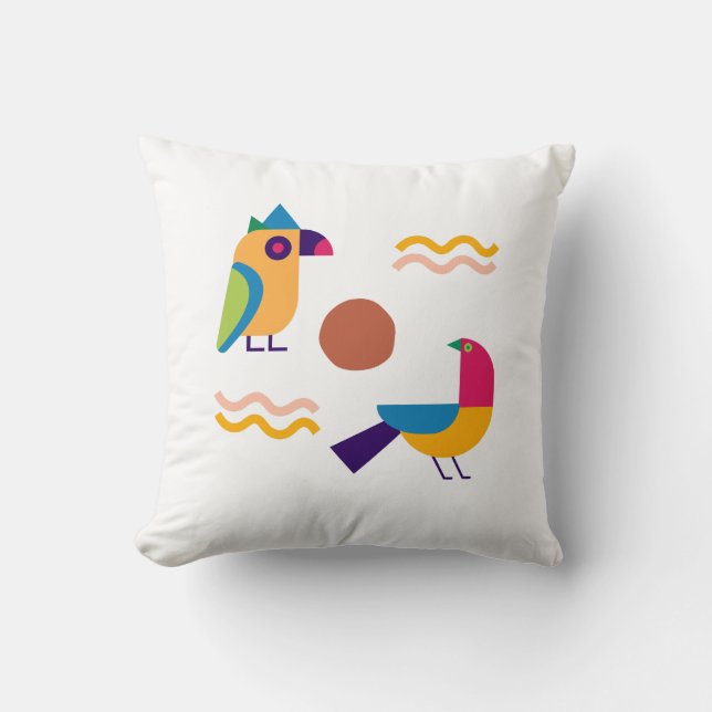 2 abstract but beautiful birds look  cushion (Front)