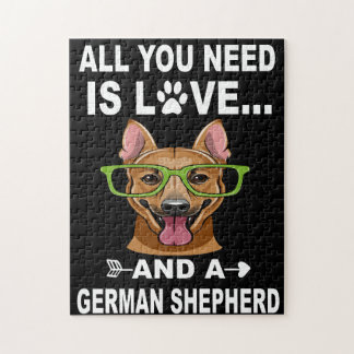 2 All You Need Is Love And A German Shepherd Jigsaw Puzzle