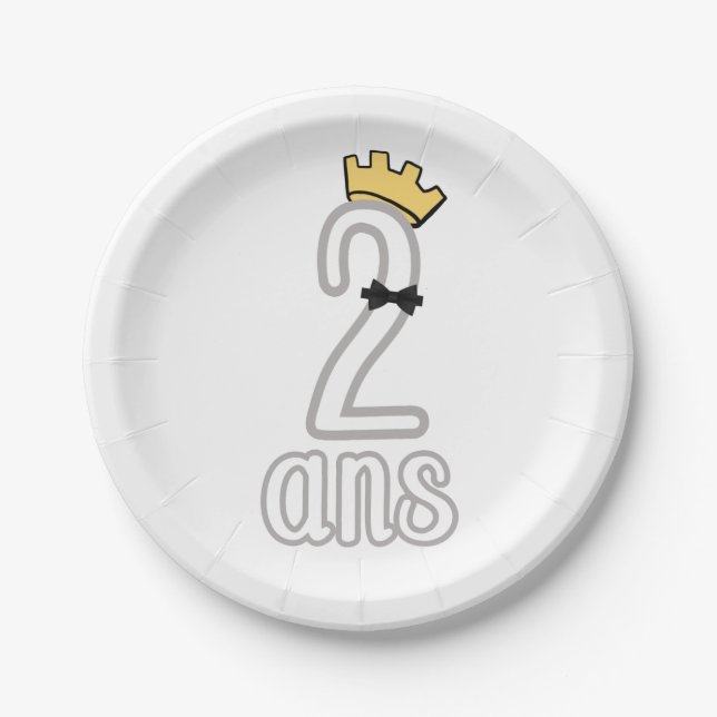 2 ans petit garçon paper plate (Front)