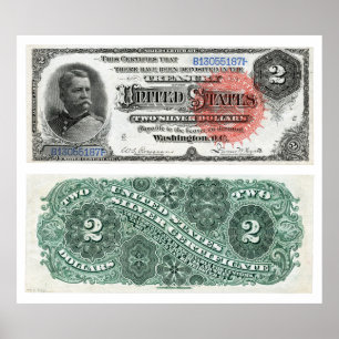 $2 Banknote Silver Certificate Series 1886 Poster