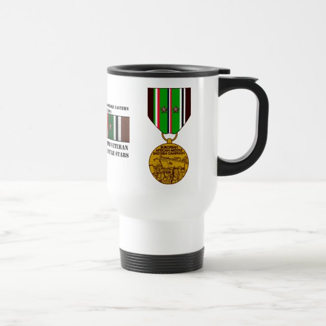 2 BATTLE STARS / WORLD WAR II VETERAN TRAVEL MUG (Right)