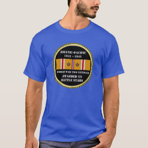 2 BATTLE STARS WWII Asiatic Pacific Veteran T-Shirt