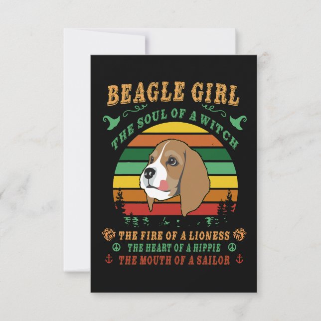 2 Beagle Girl he Soul The Fire The Heart The Mouth Thank You Card (Front)