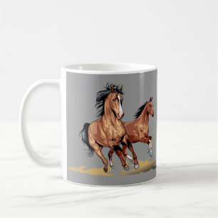 2 Beautiful Horses Running Coffee Mug