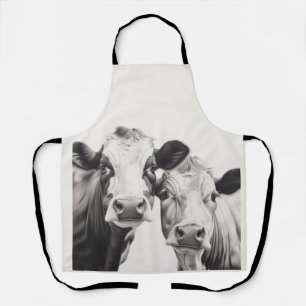 2 Beef Cows Watching You Barbeque Apron