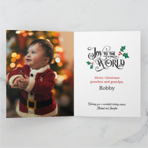 2 Big Photo Keepsake Christmas For Grandparents Card