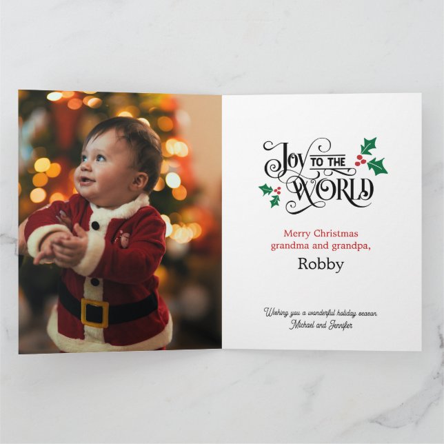 2 Big Photo Keepsake Christmas For Grandparents Card (Inside)