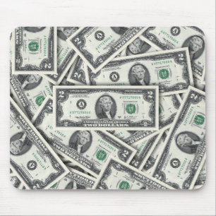 $2 Bill Money Pattern Mouse Mat