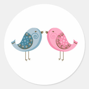 2 Birds Classic Round Sticker